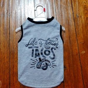 🎈 3 ITEMS FOR $10.  Dog Shirt.  Sz Small.  Gray with black trim..